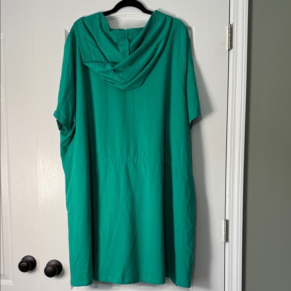 D & Co Green Hooded Zip-Up Beach Dress Size 5X - Picture 2 of 2